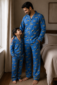 The Blue Panther family Pack  twinning Pajama sets-Pure Cotton