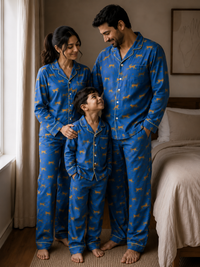 The Blue Panther family Pack  twinning Pajama sets-Pure Cotton