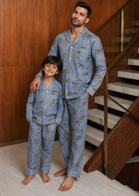 The Grey Tiger family Pack twinning Pajama sets-Pure Cotton