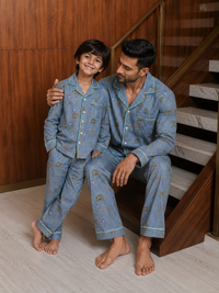 The Grey Tiger family Pack twinning Pajama sets-Pure Cotton