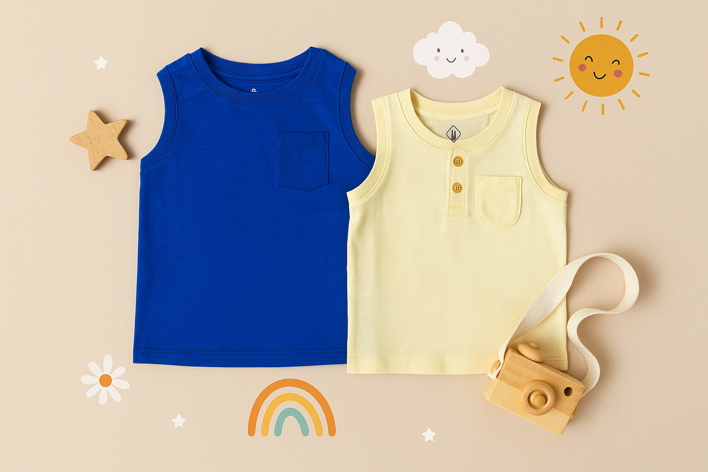 100 % cotton Vest Tee combo pack of 2