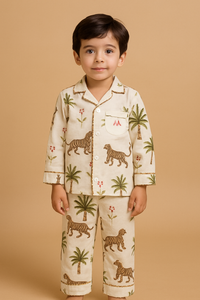 White Jungle daughter/son twinning sets