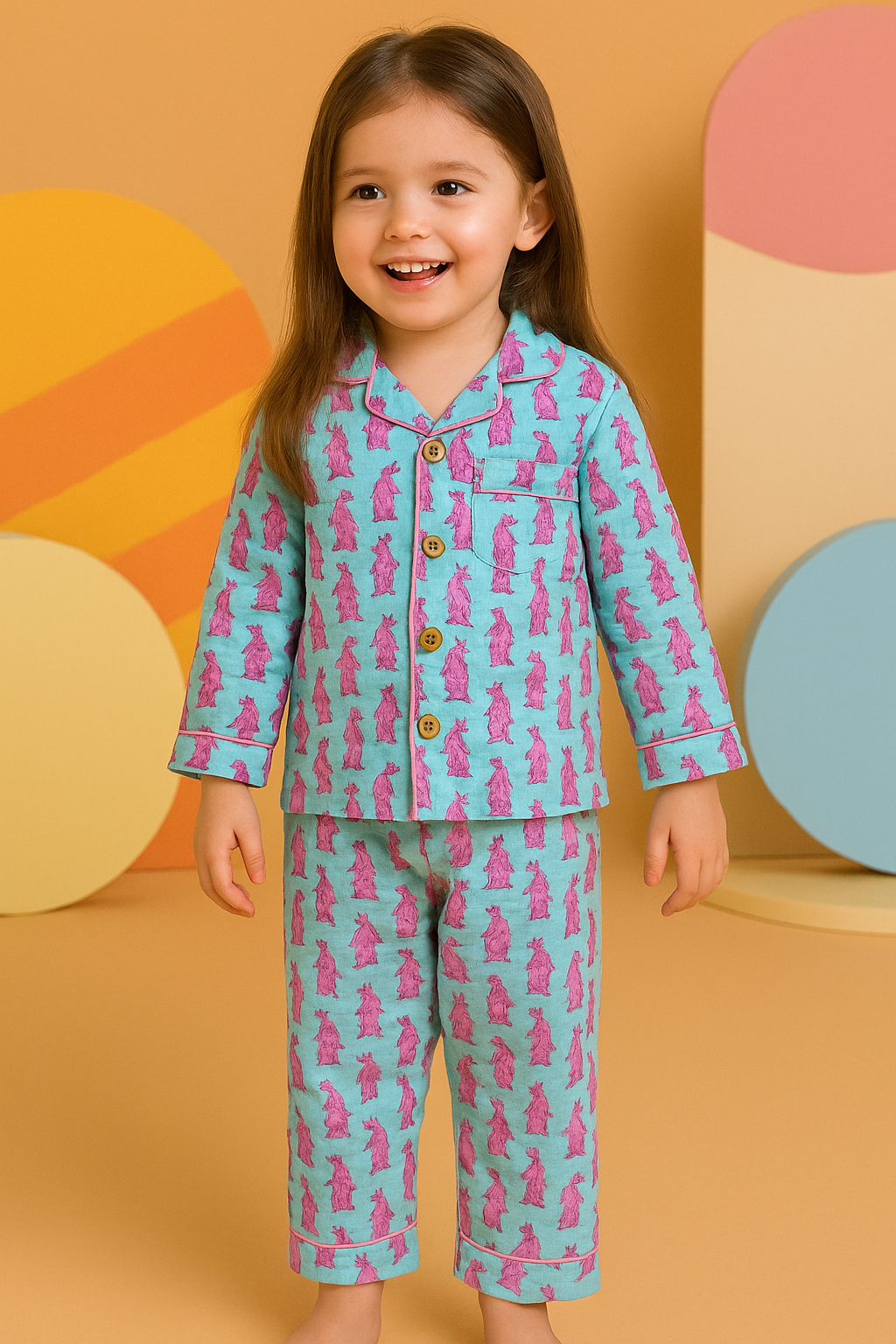 Clever Bunny Pink Night Suit