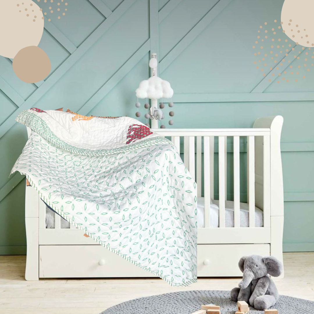 Cozy Safari Dreams: Handblock Baby Quilts