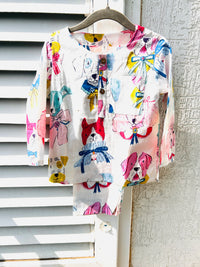 White Paws & Bows Kurta pajama- dog print