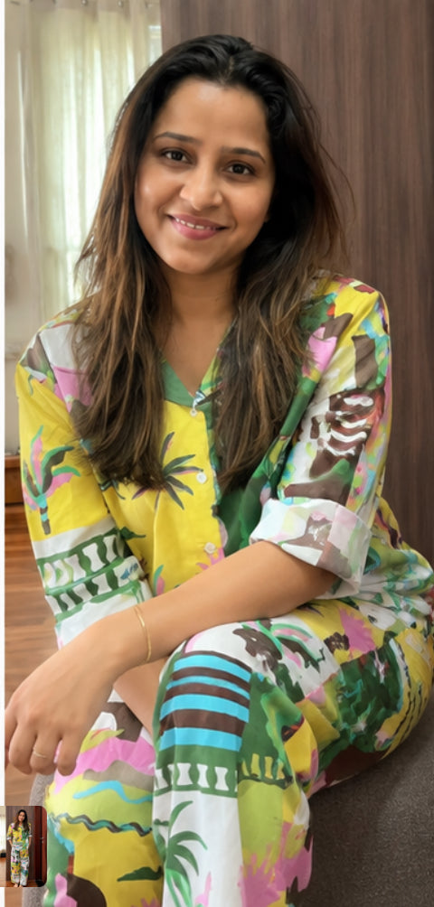 Green Island Slumber Pure Cotton Night Suit