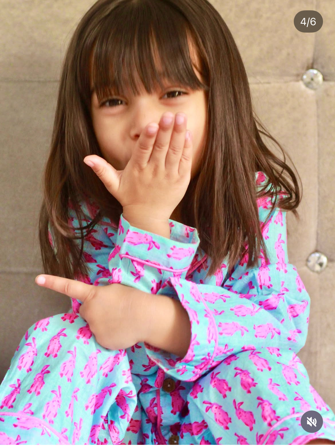Clever Bunny Pink Night Suit