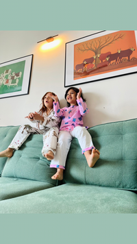 Dream Weaver – Pink Sea Creatures Kurta Pajama | Pure Cotton