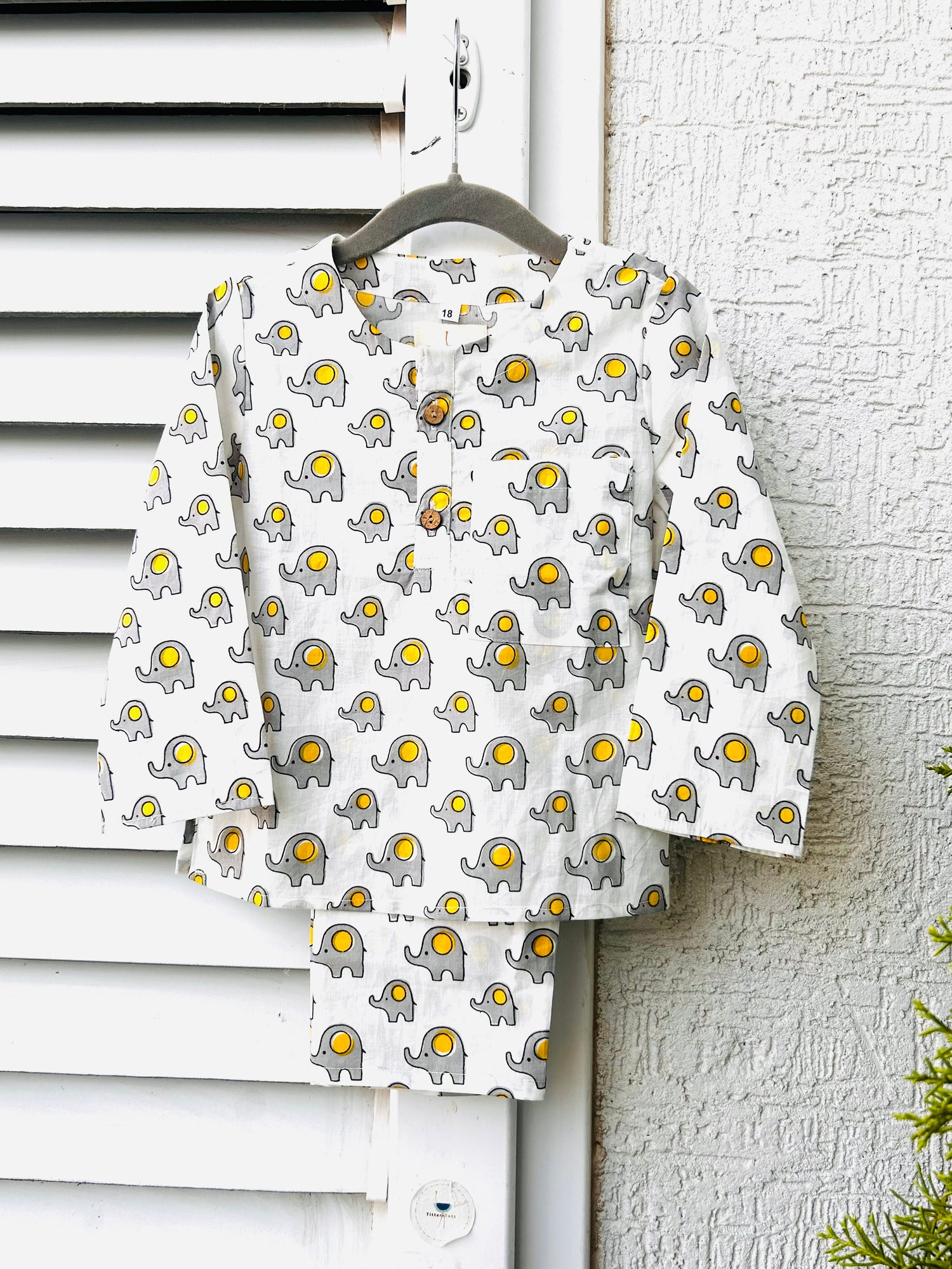Little Grey White Tusk  Kurta Pajama