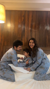 The Grey Tiger family Pack twinning Pajama sets-Pure Cotton