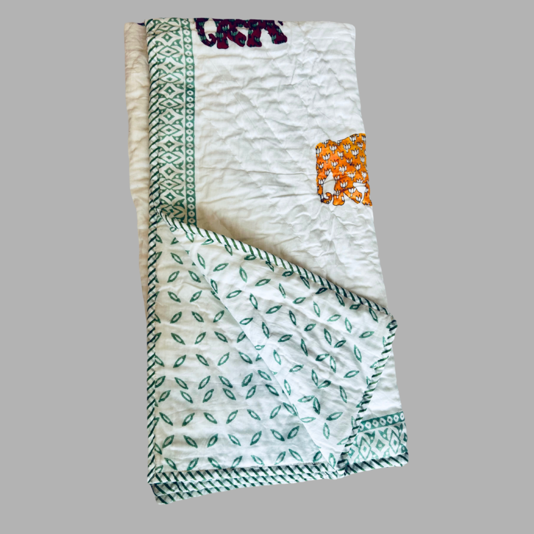 Cozy Safari Dreams: Handblock Baby Quilts