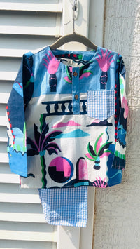 The Blue White Ocean kurta pajama