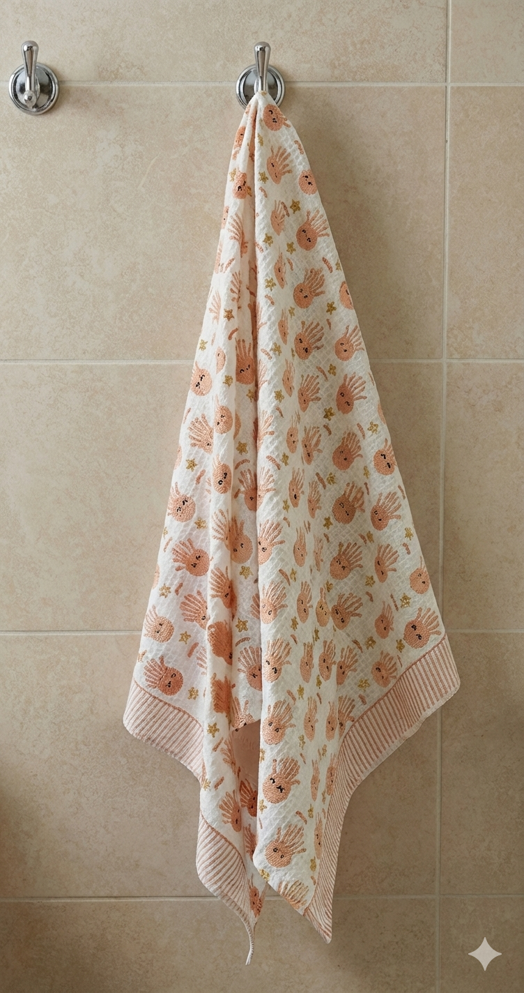 Pink Octopus: Kids Waffle Towels