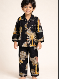 Handcrafted Black Jungle Night Suits