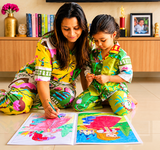 Green Island Slumber daughter/son twinning sets-Pure Cotton