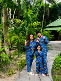 The Blue Panther family Pack  twinning Pajama sets-Pure Cotton