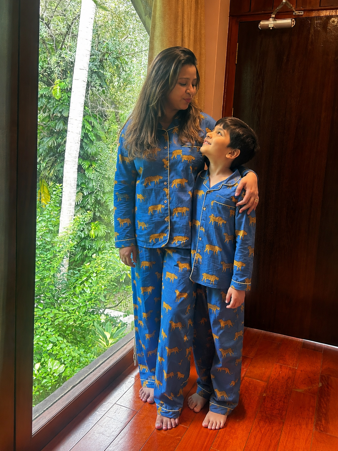 Blue Panther Family Twinning Pajama Set – 100% Pure Cotton