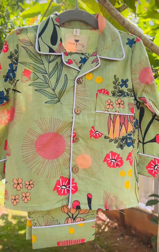 Green Jungle Night Suit