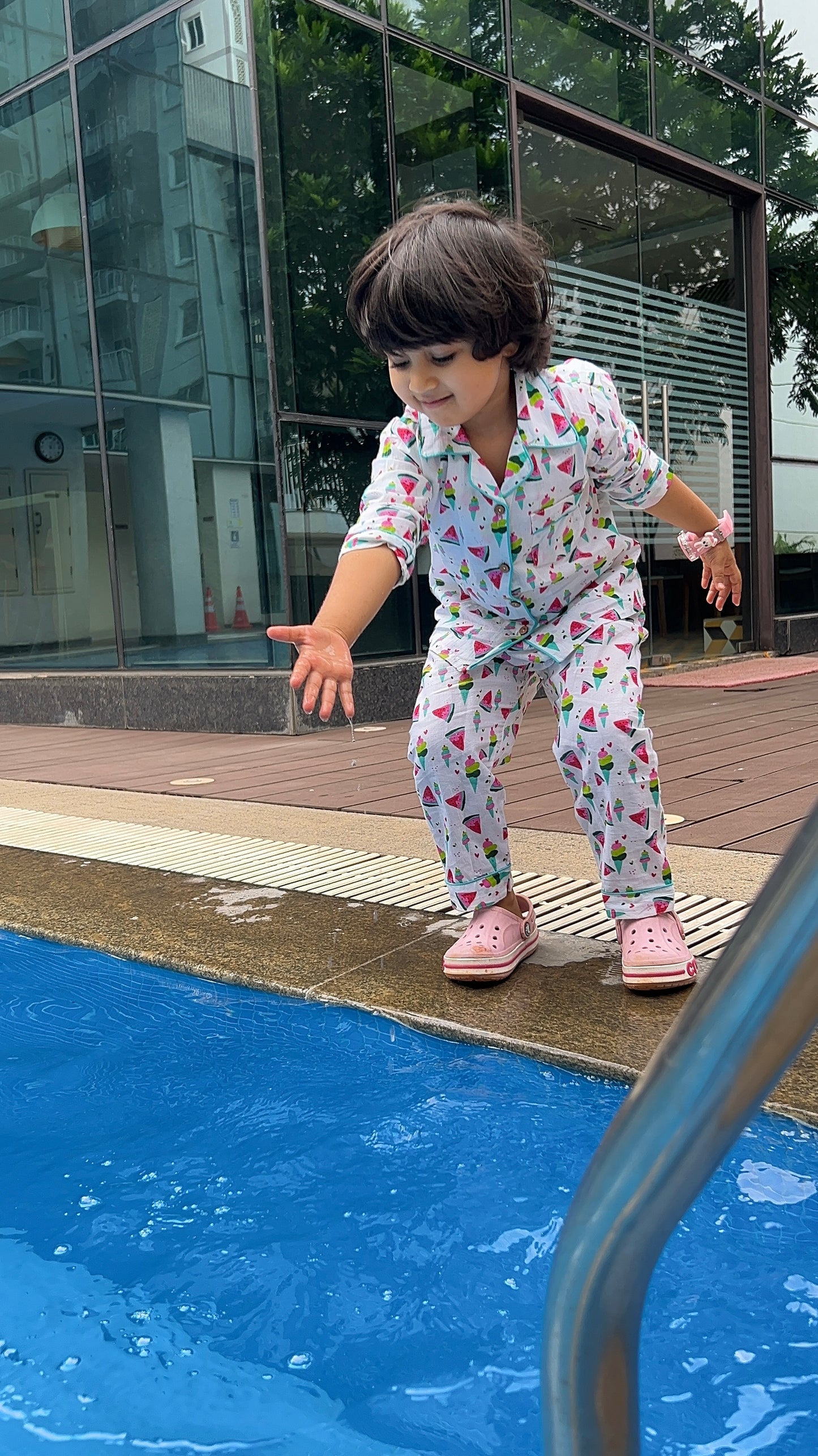 Icecream Multicolor Print Night Suit- Full Sleeve