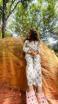 Little Grey White Tusk  Kurta Pajama