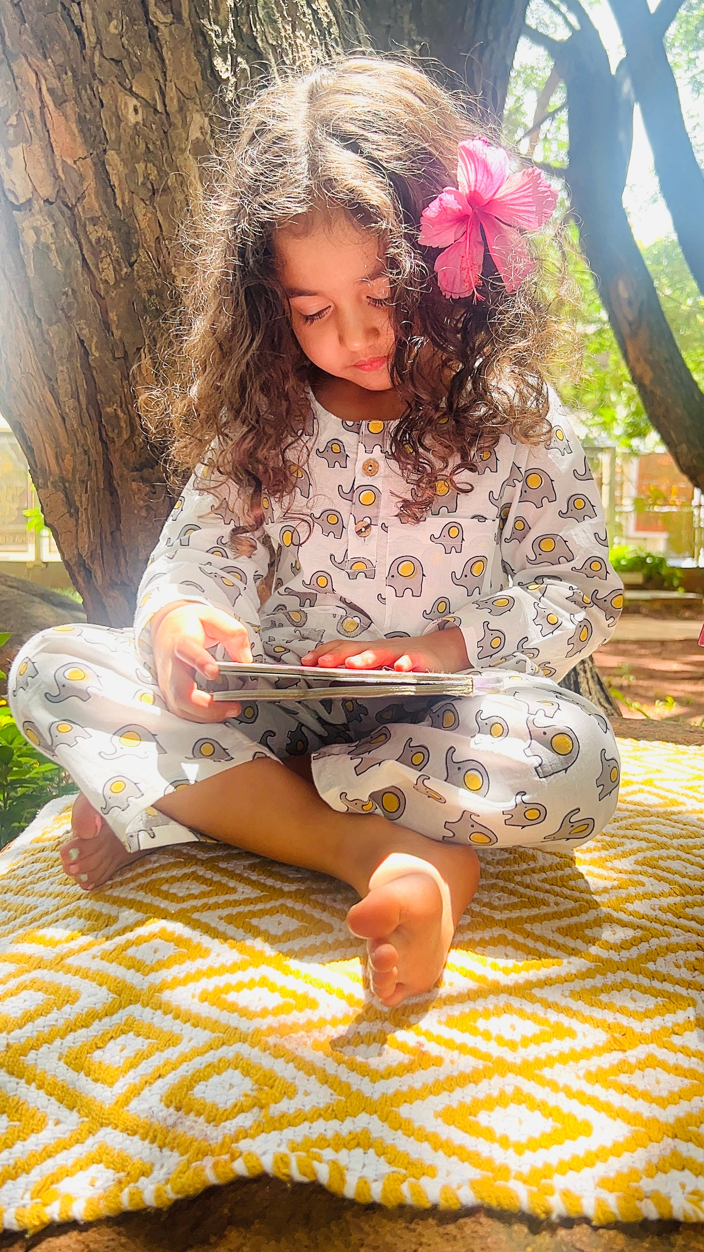 Little Grey White Tusk  Kurta Pajama