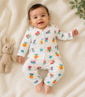 GOTS certified organic Muslin unisex Pajama set for Babies|HoneyBee