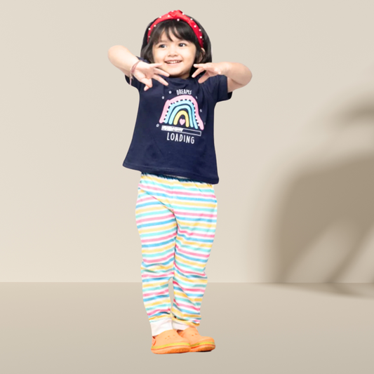 Mini Rainbow Print Kids Loungewear