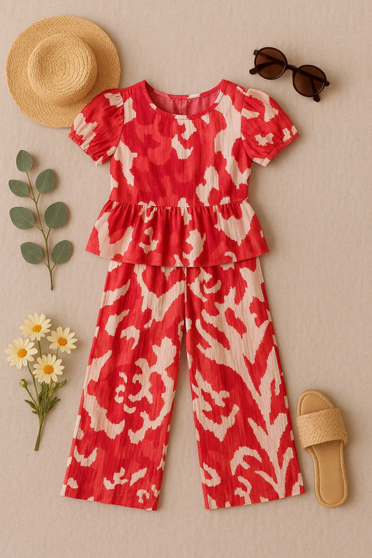 Pink Peplum top and Pants