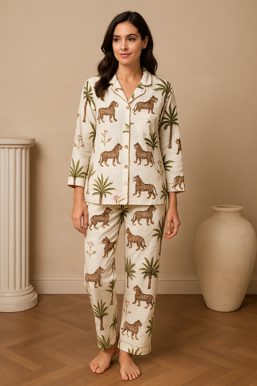 White Jungle daughter/son twinning sets
