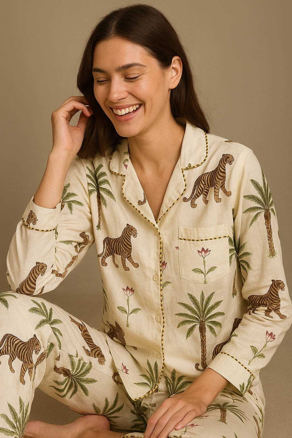White Jungle daughter/son twinning sets
