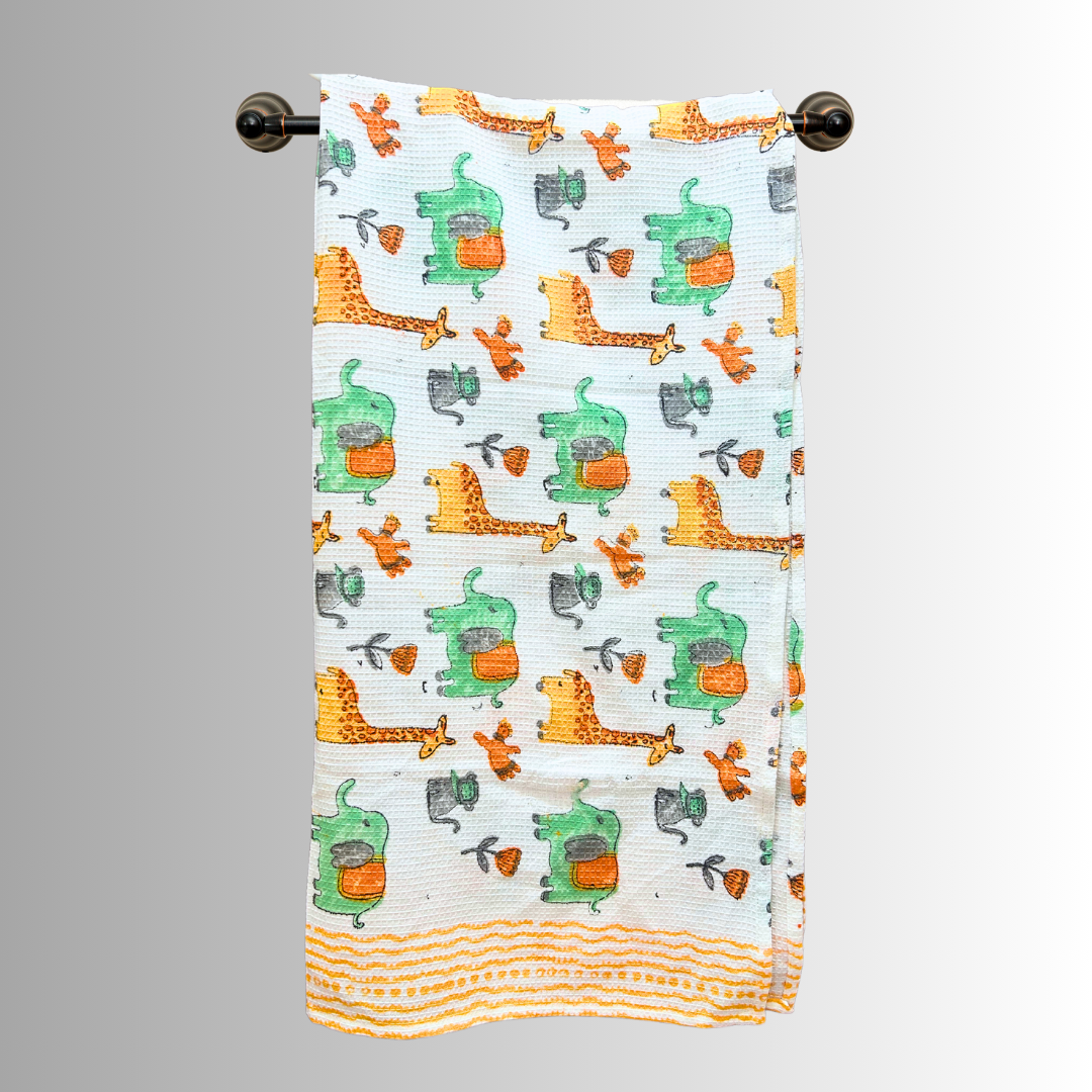 Wild Wonders: Jungle Print Kids Waffle Towels