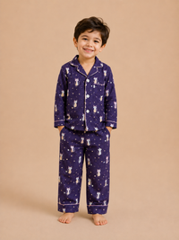 Blue Checkered Cat Tales Cotton Pajama Set
