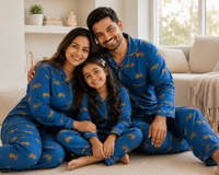 Blue Panther Family Twinning Pajama Set – 100% Pure Cotton
