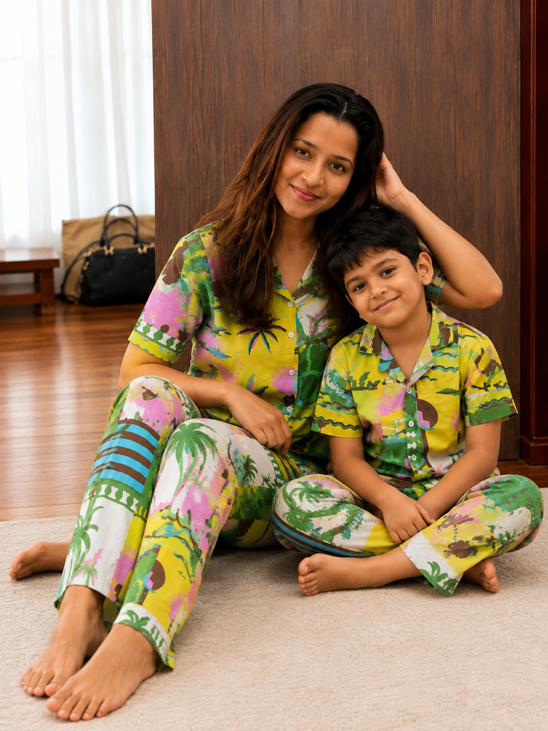 Green Island Slumber daughter/son twinning sets-Pure Cotton