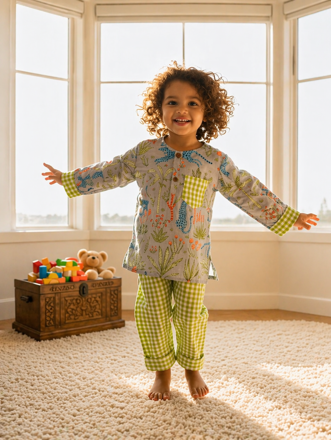 The Green Grey Forest kurta pajama