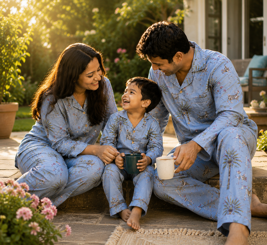 Grey Jungle Family Twinning Pajama Set