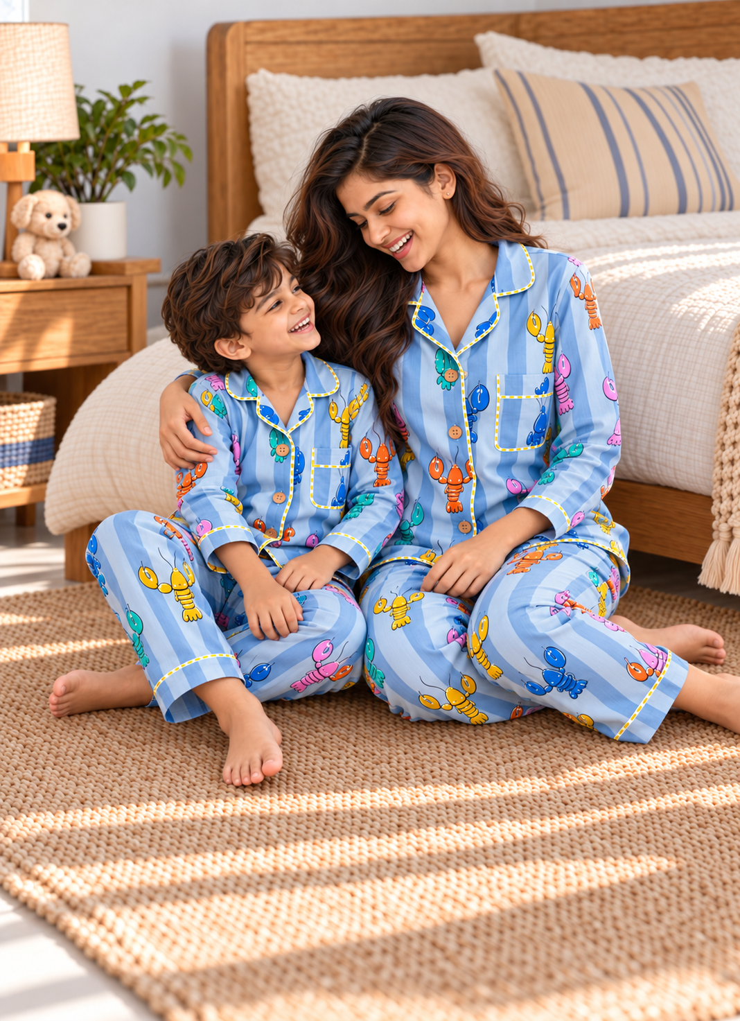 The Grey Lobster print Night Suit twinning sets