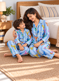 The Grey Lobster print Night Suit twinning sets