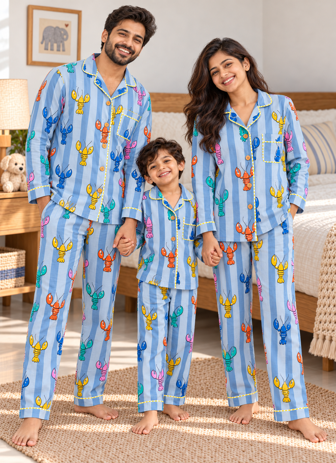 The Grey Lobster print Night Suit twinning sets