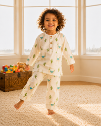 White Llama Dreams Cotton Pajama Set
