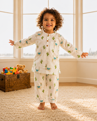 White Llama Dreams Cotton Pajama Set