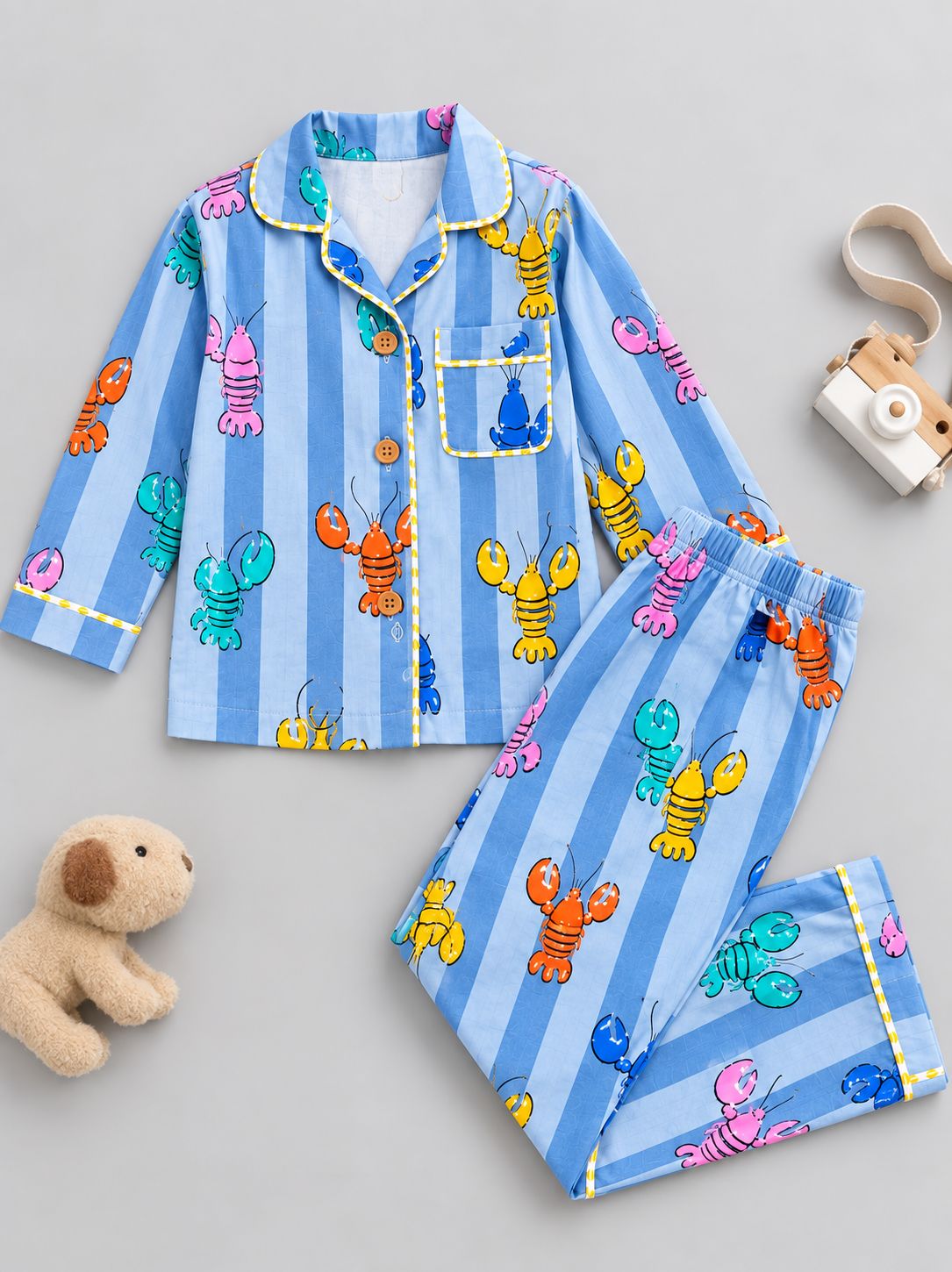 The Grey Lobster print Night Suit