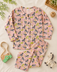 Pink Zebra Print Casual Kurta Pajama
