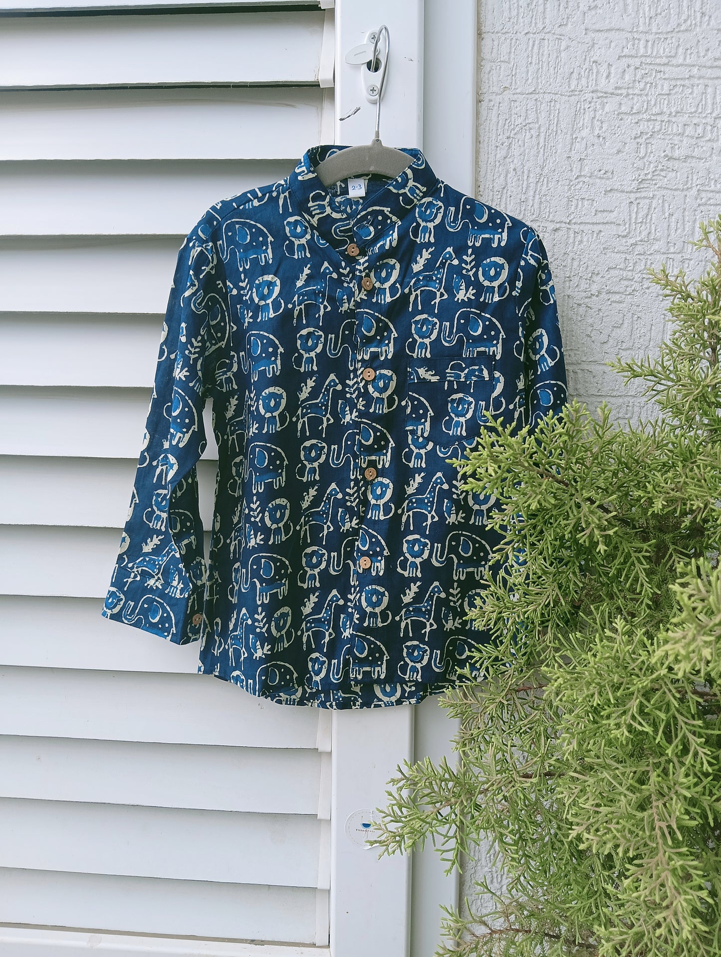 Ethnic blue shirt with bottoms