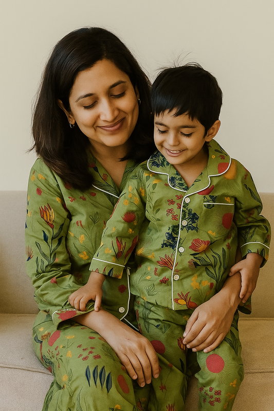 Green Jungle daughter/son twinning sets