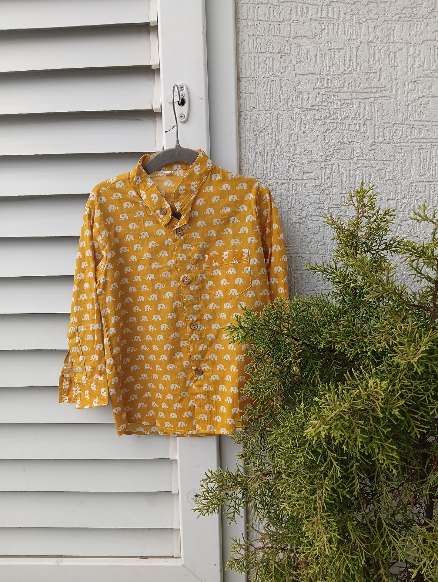 Boys Pure cotton Shirt Yellow