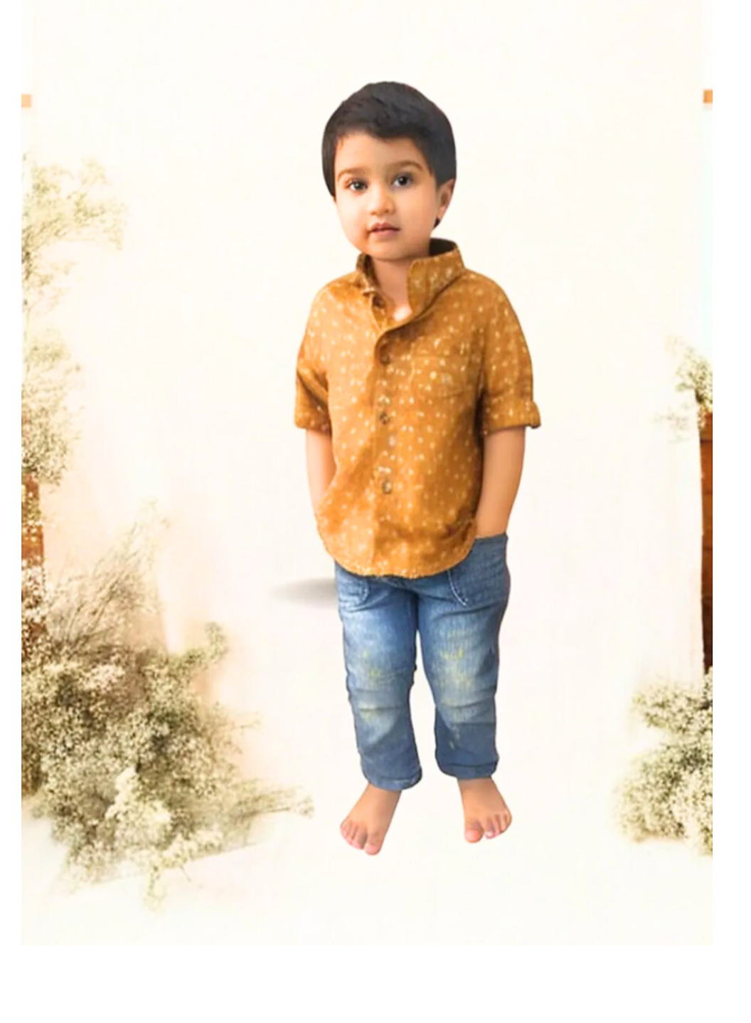 Boys Pure cotton Shirt Yellow