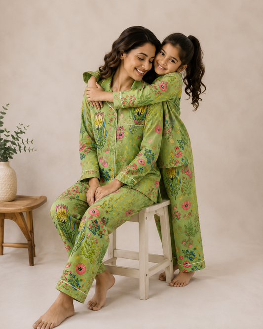 Green Jungle mom twinning sets