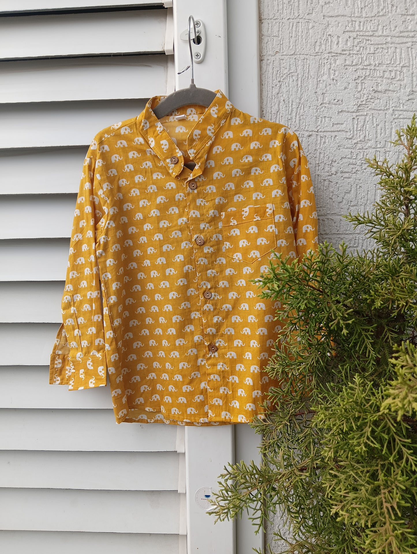 Boys Pure cotton Shirt Yellow