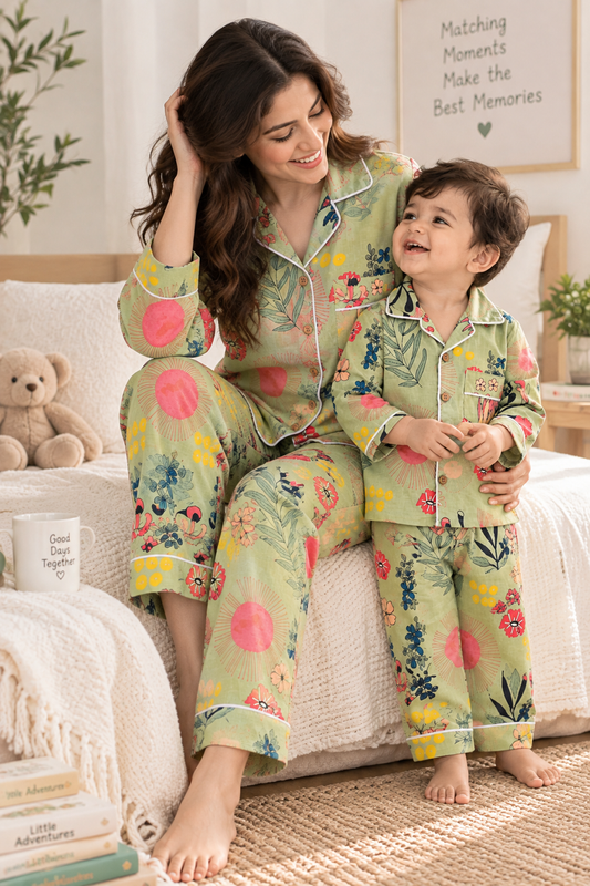 Green Jungle mom twinning sets